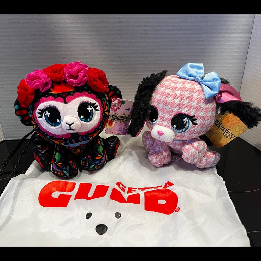 GUND: P.Lushes Designer Fashion Pets Cala Bassethound Dog AND Sofia Lopez Monke